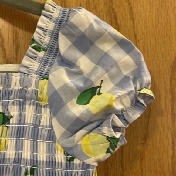 NWT ~ Janie and Jack Lemon Print Gingham Romper - Picture 4 of 11
